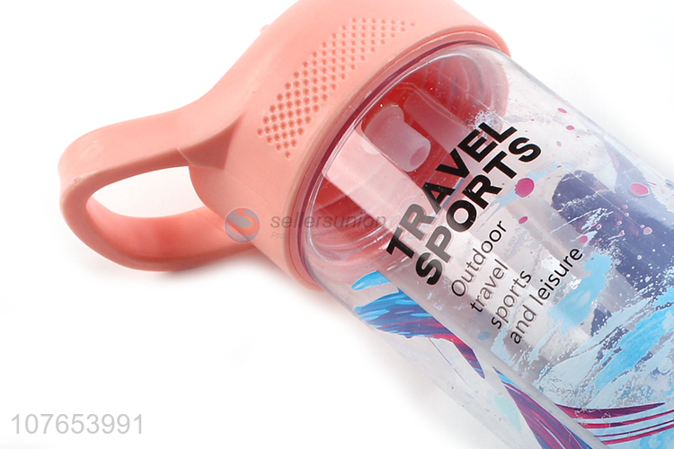 Personalized eco-friendly food grade plastic water bottle with straw