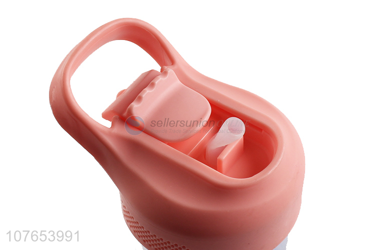 Personalized eco-friendly food grade plastic water bottle with straw