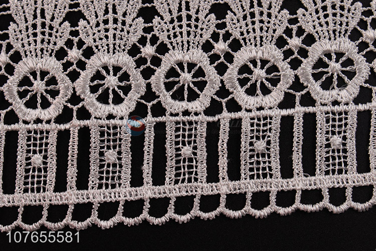 Wholesale white embroidered flower lace sewing fabric roll lace ribbon lace