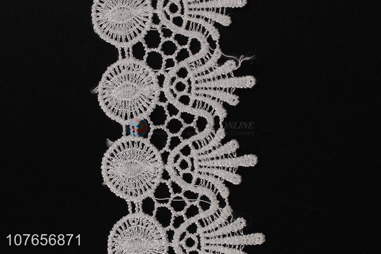 New style white decorative embroidery lace trim for ladies dress