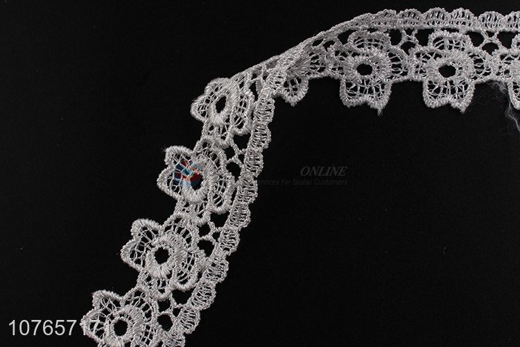 New fashion wedding embroidered lace trim white for dress