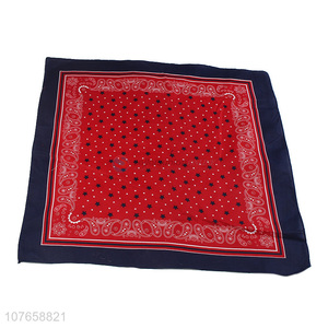 Hot sale black small star decoration retro pattern border square scarf