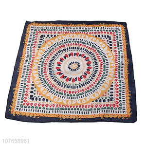 Hot sale ethnic round spiral pattern decorative scarf square