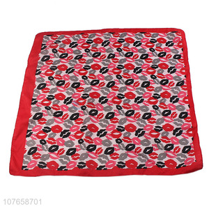 New design fashion hip-hop style lip print decorative square scarf