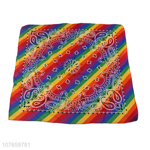 Hot selling multi-purpose rainbow color tie-dye craft square scarf