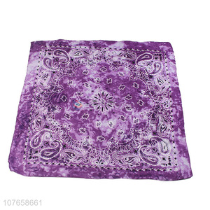 Fashion tie-dye craft sun pattern custom polyester square scarf