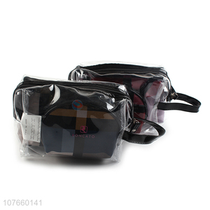 Black simple checkered cosmetic bag popular three-piece cosmetic bag