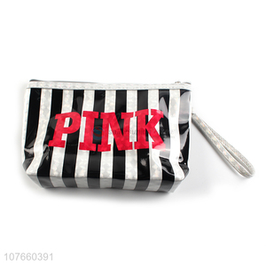 Hot-selling fashion personality wash bag black stripe cosmetic bag