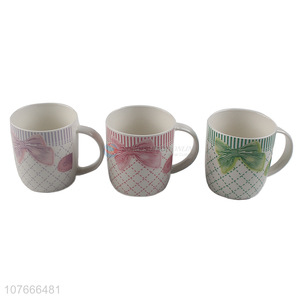 Wholesale Bowknot Pattern Ceramic Water Cup Best Coffee Mug
