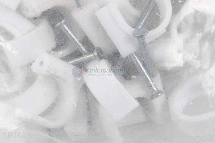 New design low price customized plastic nail hook cable clip