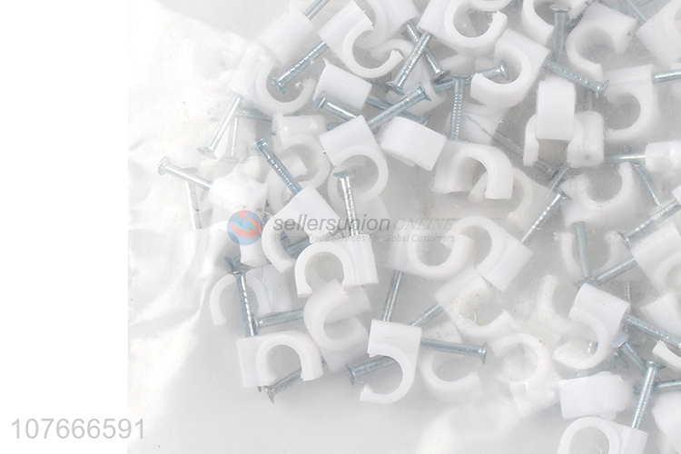 Durable white plastic cable clips with top quality