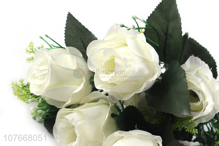 Hot selling decorative 7 heads plastic flower fake bouquet