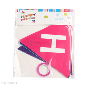 Cheap price birthday pull flag decoration geometric graphic birthday party banner