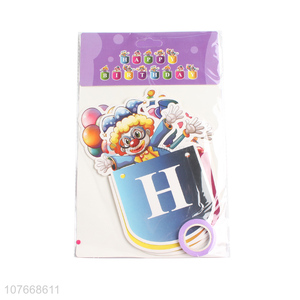 Unique design cartoon clown birthday decoration flag pull banner