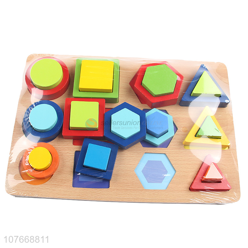 Popular Colorful Geometric Shape Building Blocks Puzzle Toy Set 