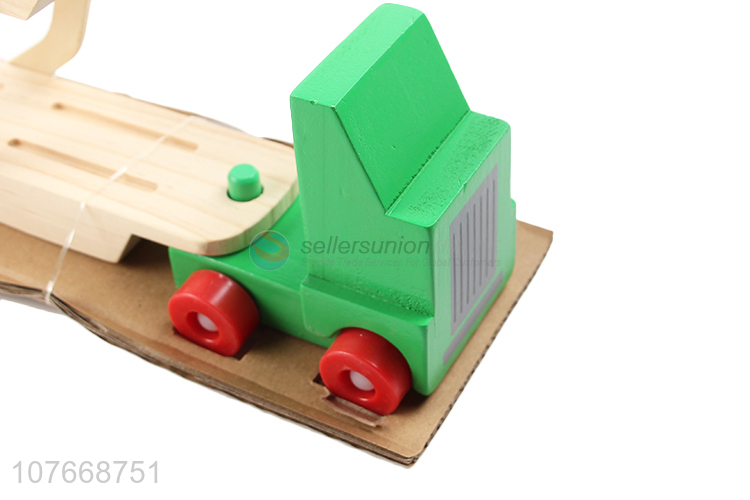 Good Quality Wooden Double Decker Toy Vehicle For Kids