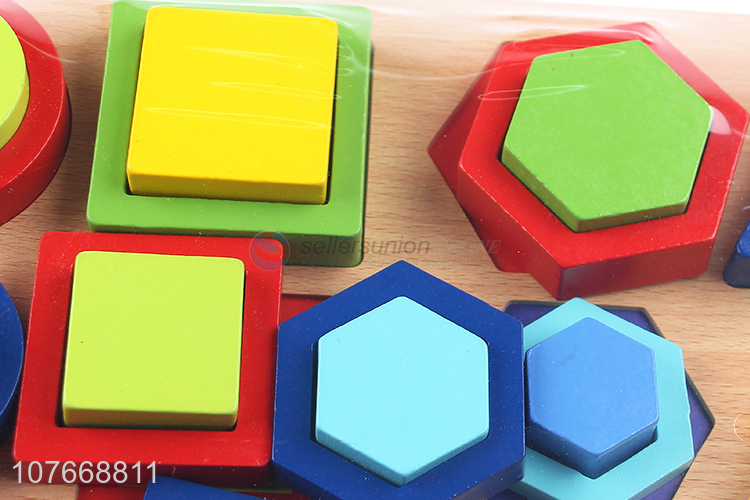 Popular Colorful Geometric Shape Building Blocks Puzzle Toy Set
