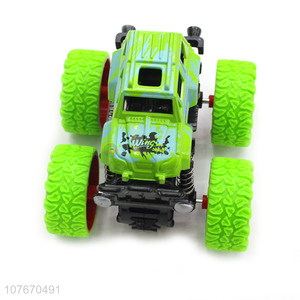 Children's fluorescent green push-pull toy car stunt off-road toy car