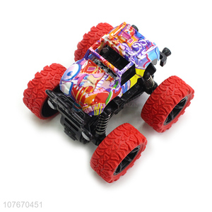 High quality children's toy car 4 red wheel stunt graffiti toy car