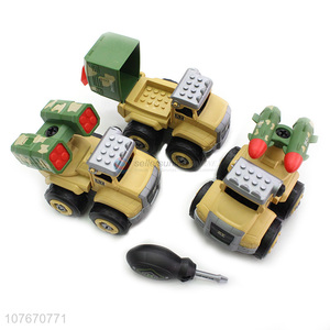 Developable educational military car toy children's detachable toy car