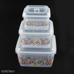 Factory Price 3 Pieces Food Fresh Preservation Box Plastic Food Container Set