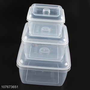 Low Price 3 Pieces Plastic Transparent Preservation Box For Kitchen