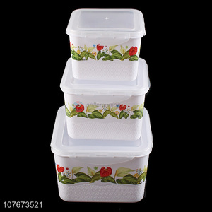 Wholesale 3 Pieces Plastic Food Storage Container Preservation Box Set