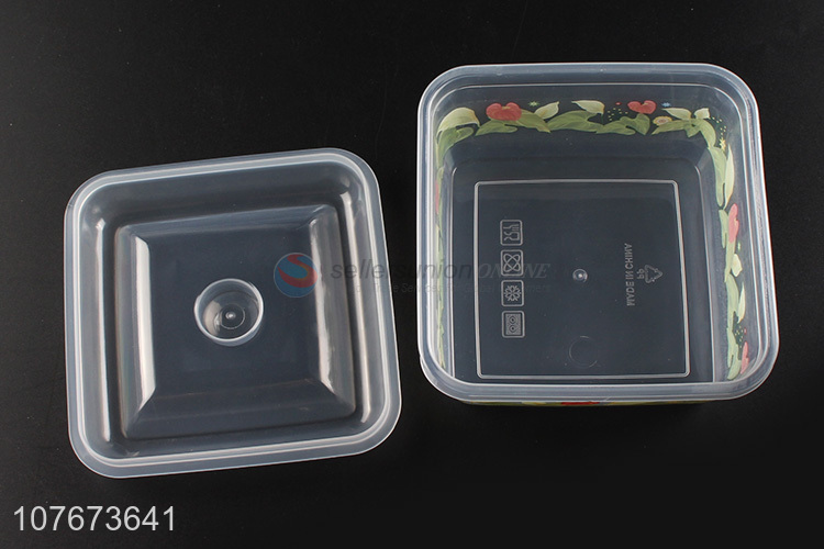 New Arrival 3 Pieces Square Plastic Preservation Box Kitchen Food Storage Box Set