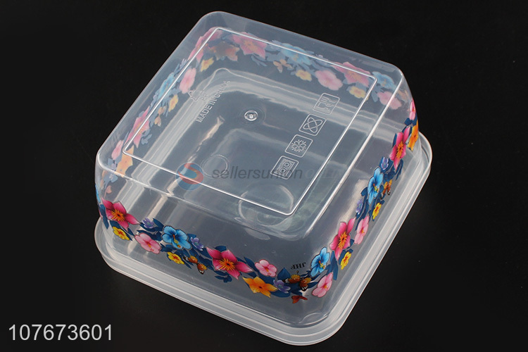 Fashion Printing 3 Pieces Transparent Plastic Food Fresh Container Preservation Box Set