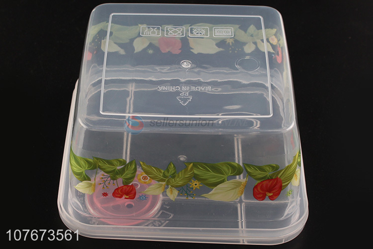Wholesale Flower Pattern 3 Pieces Plastic Square Preservation Box Set