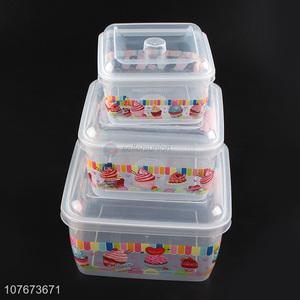 Unique Design 3 Pieces Kitchen Food Storage Container Preservation Box Set