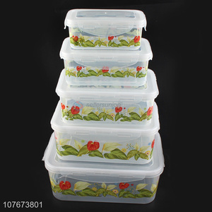 Best Price 5 Pieces Plastic Preservation Box Food Storage Box