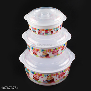 Best Quality 3 Pieces Round Preservation Box With Lids Set For Kitchen