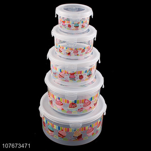 Hot Selling 5 Pieces Various Sizes Round Preservation Box Set