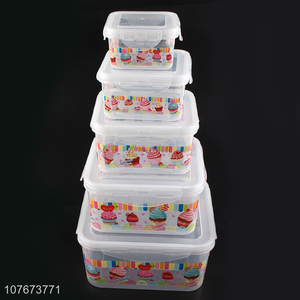 Wholesale Kitchen Storage Containers 5 Pieces Plastic Preservation Box Set