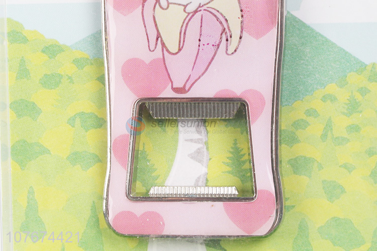 Fashion design pink fridge magnet with bottle opener