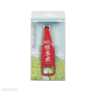 Creative design bottle shape fridge magnet bottle opener