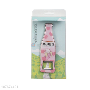 Fashion design pink fridge magnet with bottle opener