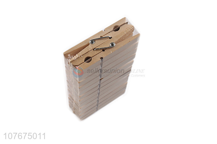 Multifunctional windproof and durable bamboo clothespins 24 pcs