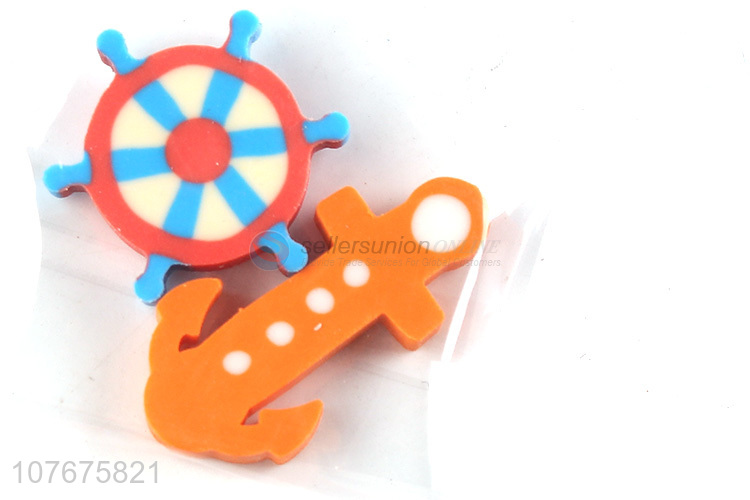 Hot products school stationery boat anchor and helm shape eraser