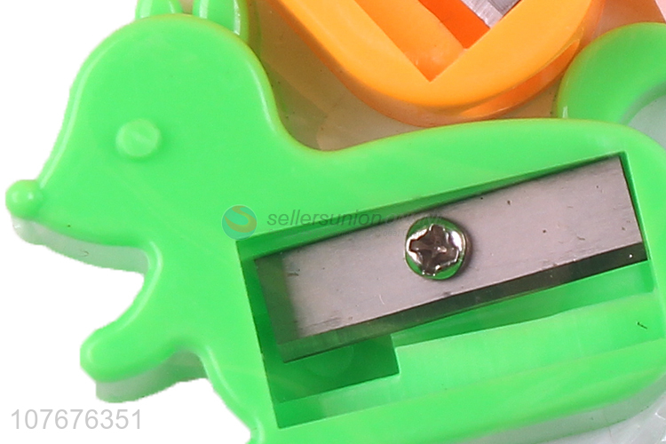 Premium quality student stationery fox shape plastic pencil sharpener