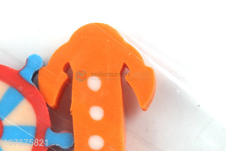 Hot products school stationery boat anchor and helm shape eraser