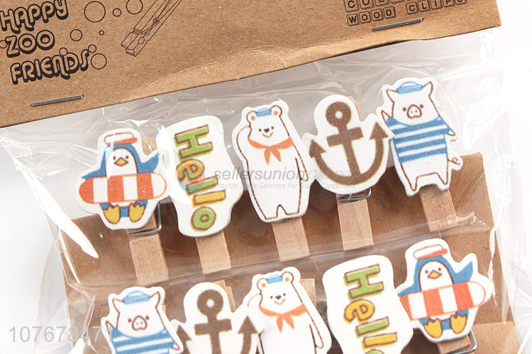 Direct selling home furnishings shop decoration cartoon animal wooden clip