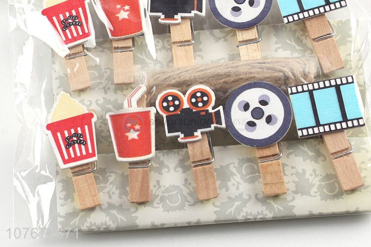 Hot Selling Mini Wooden Clip Wooden Products Cartoon Movie Wooden Clip
