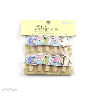 Newly launched cartoon patch clip green color wood clip set