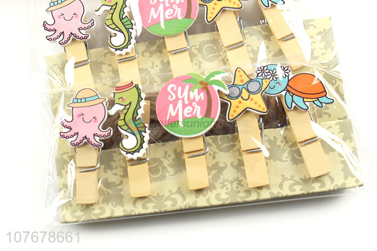 Factory direct sale mini wooden clamp wooden products cartoon wooden clamp