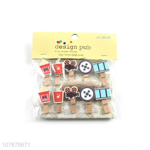Hot Selling Mini Wooden Clip Wooden Products Cartoon Movie Wooden Clip