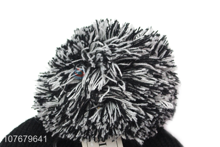 New Style Knitted Beanie Hat Winter Hat With Pompon Ball