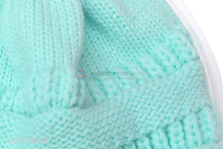 Hot Selling Pure Color Knitted Hat Ladies Beanie Cap