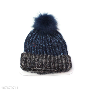 Factory Wholesale Ladies Winter Hat Knit Beanie Hat With Pom Pom